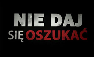 Na czarnym tle napis Nie daj się oszukać