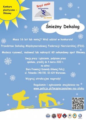 Plakat dotyczący konkursu plastyczno - filmowego Śnieny Dekalog