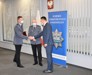 Komendant Powiatowy Policji w Wadowicach, jego Zastępca oraz odchodzący na emeryturę Naczelnik Wydziału Kryminalnego w Wadowicach