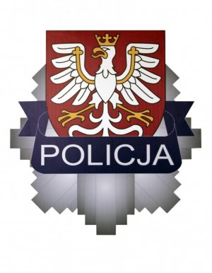 Odznaka policyjna, na której widnieje Godło Polski oraz napis Policja