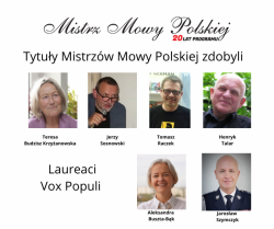 Laureaci Vox Populi w plebiscycie Mistrz Mowy Polskiej, zdjęcia sześciu osób